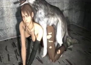 3D wolf bangs a passionate zoophile babe