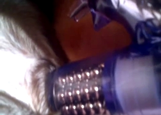 Nasty doggy eating her crack in close-up