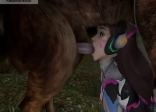 Overwatch-looking slut fucked outdoors