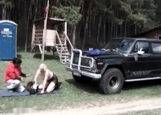 Outdoors fucking with an obedient dog