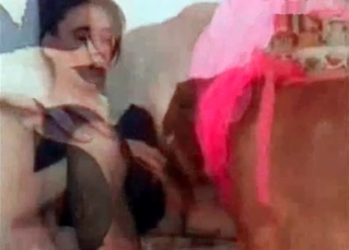 Dog licks her pussy with passion