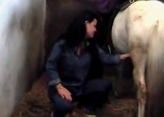 Sexy lady and her lovely stallion with big dick