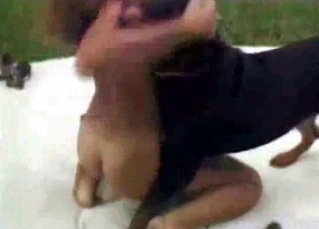 Redhead whore likes dirty bestiality sex