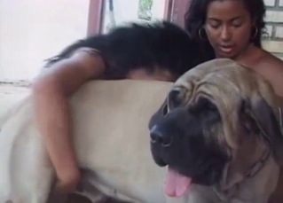 Dog pounds her tight wet twat